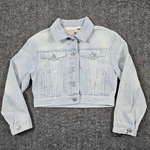 Levi's SilverTab Jean Denim Jacket Youth Small 8-10 Light Wash Cropped‎